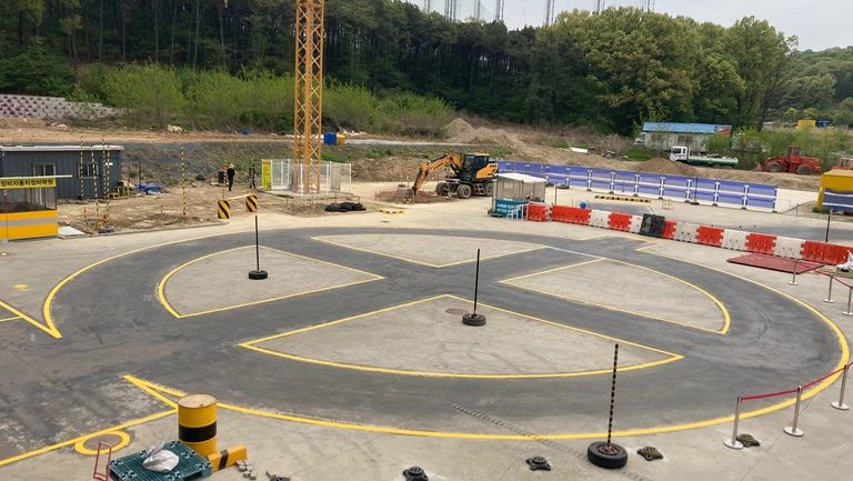 2021년 04월 27일 실습장 지게차 코스도색 
